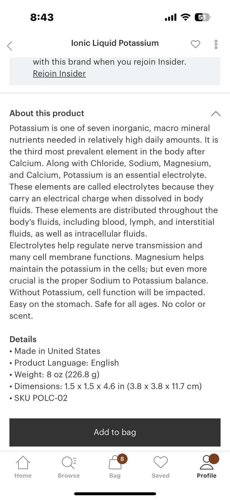 Potassium 18oz