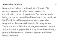 Magnesium Taurate  + Vitamin B6 (90 capsules)