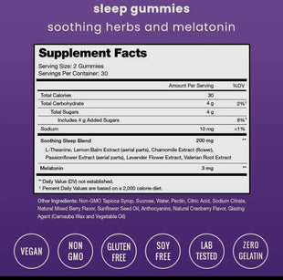 Sleep Gummies (60) berry flavor  melatonin herbs