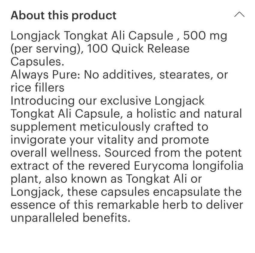 Long Jack / Tongkat Ali Capsules (100)