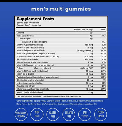 Men Multi Vitamin (Vegan) Gummie (120)
