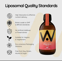 Premium Liposomal Vitamin C Liquid (1000mg) 300ml (60 servings ) 12oz